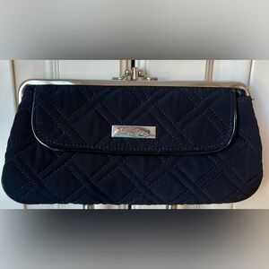 EUC Vera Bradley Black Quilted Wallet on chain and clutch!  Kiss lock closure.